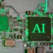 glowing AI chip on a circuit board