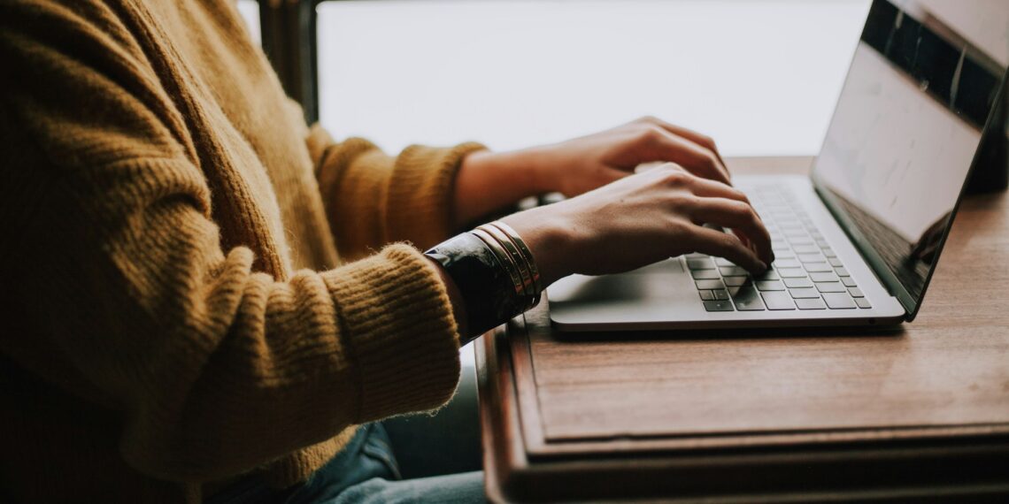 person using a laptop