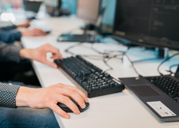man using a computer